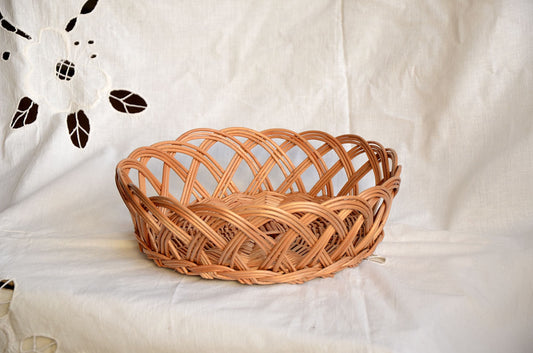 Handwoven Wicker Basket,  Fruit Basket, Bread Basket, Egg Basket, Easter Basket Display Basket, Bohemian Decor, Table Centerpiece Rustic